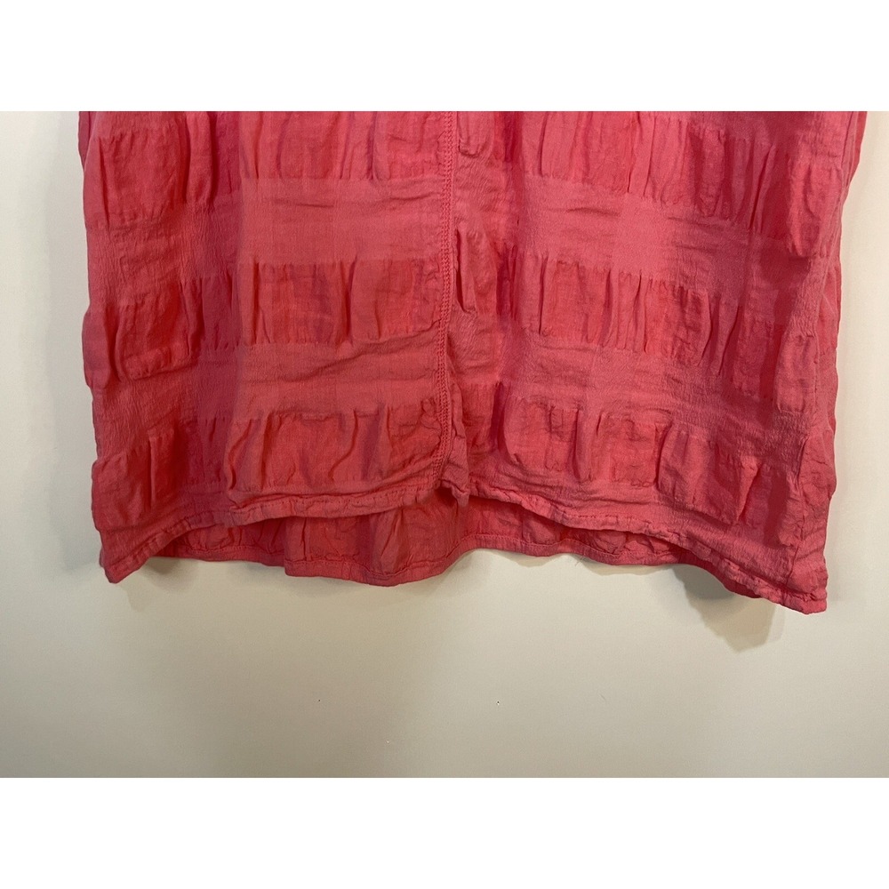 Flax Feather Tee Sz Small Watermelon Linen Cotton Blend Lagenlook Short Sleeve - Picture 7 of 10